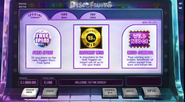Disco Fruits Slot Special Symbols
