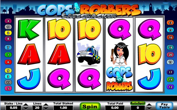 Cops 'n' Robbers Safe Cracker Slot Game Reels