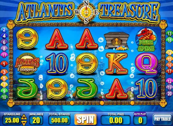Atlantis Treasure Slot Game Reels