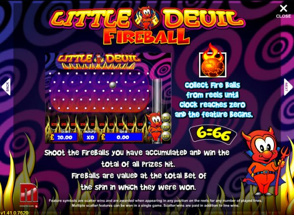 Little Devil Slot Fireball Feature - Bagatelle