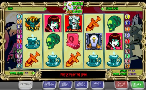 Coffin Up The Cash Slot Game Reels