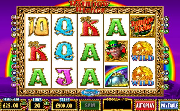 Rainbow Riches Slot Game Reels
