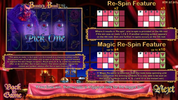 Beauty's Beast Slot  Re-Spin Feature