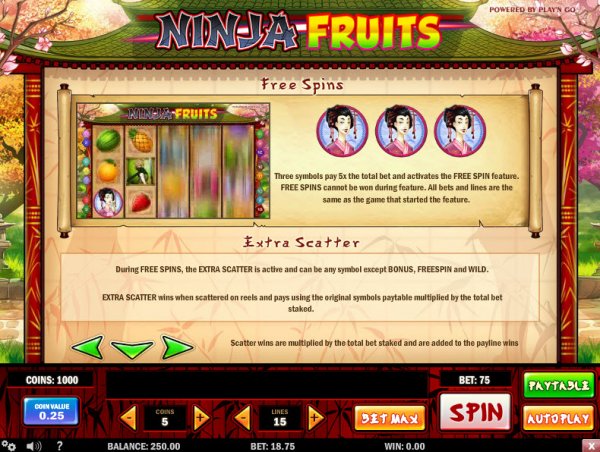 Ninja Fruits Slot Free Spins