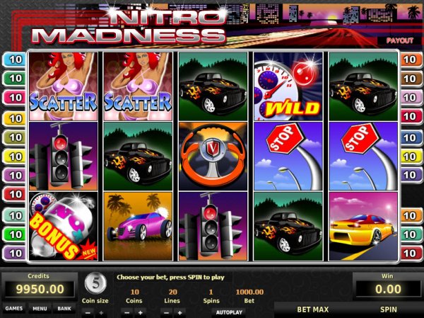 Nitro Madness Slot Game Reels