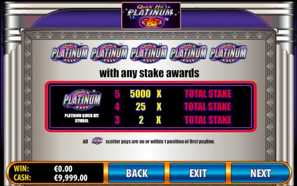 free quick hit platinum slots