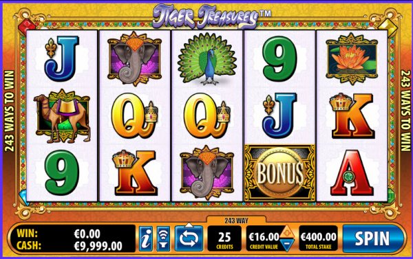 Tiger Treasure Slot Game Reels