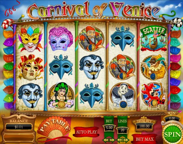 Carnival of Venice Slot Game Reels