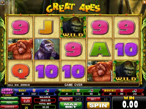 Great Apes Slot Game Reels