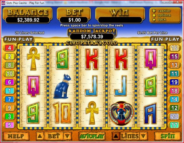 Screenshot of Cleopatra's Gold from RealTime Gaming