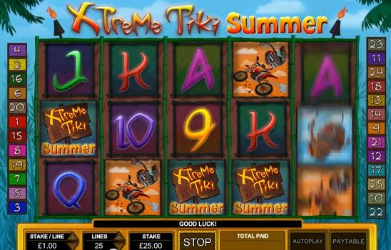 Xtreme Tiki Summer Slot Game Reels