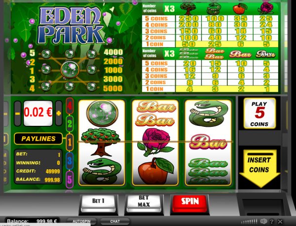 Eden Park Slot Game Reels