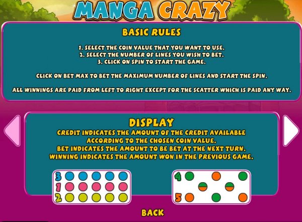 Manga Crazy Slot Game Rules