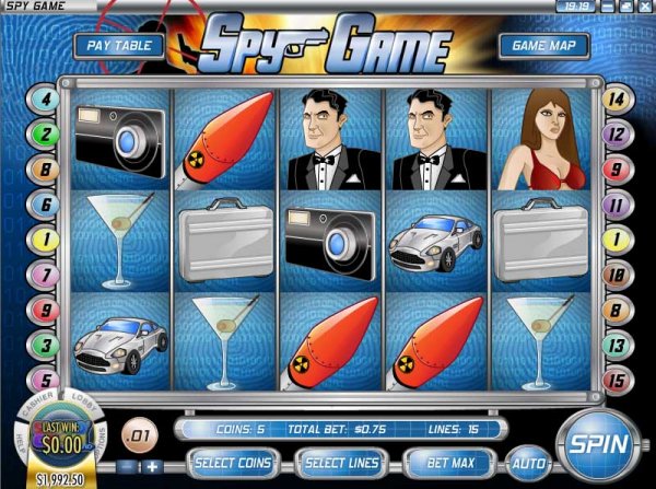 Screenshot of Spy Game Slots by Rival