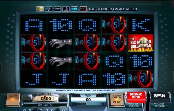 The Six Million Dollar Man Slot  Game Reels  