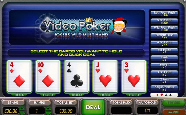 jokers wild poker hands