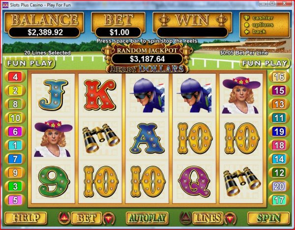 Screenshot of Derby Dollars Slots from RealTime Gaming