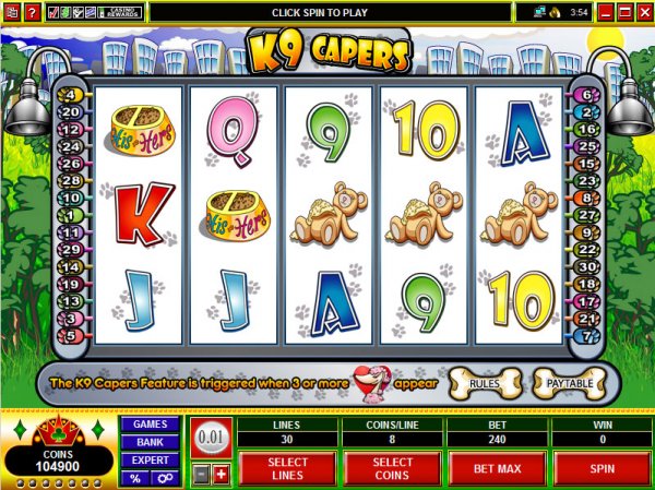 Screenshot of K9 Capers slot game