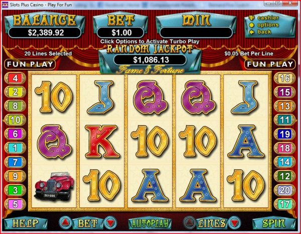 Screenshot of Fame and Fortune Slots from RealTime Gaming
