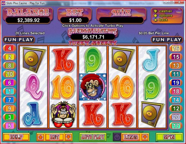 Screenshot of Funky Monkey Slots by RealTime Gaming