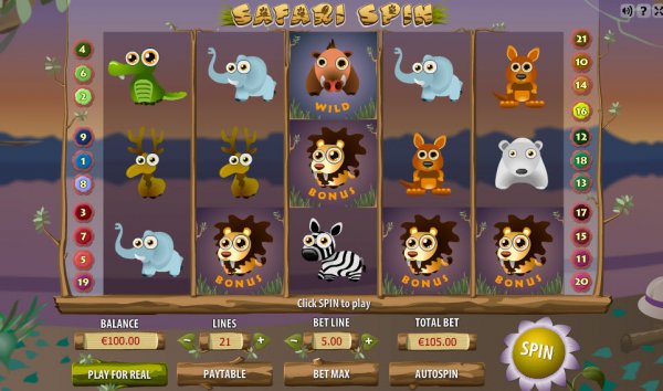 Safari Spin Slot Game Reels