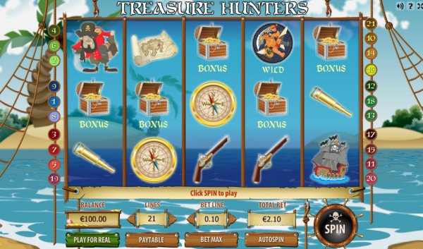 Treasure Hunters Slot Game Reels