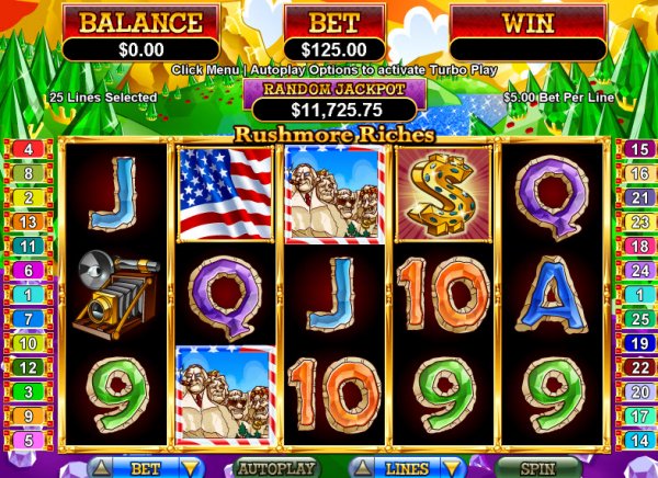 Rushmore Riches Slot Game Reels