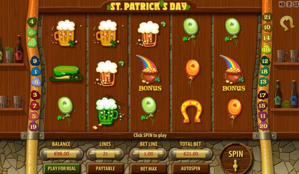Saint Patrick's Day Slot Game Reels