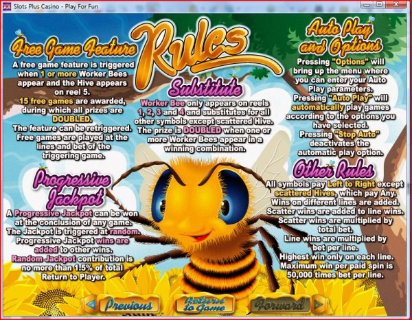 Rules of Honey to the Bee Slots by RealTime Gaming