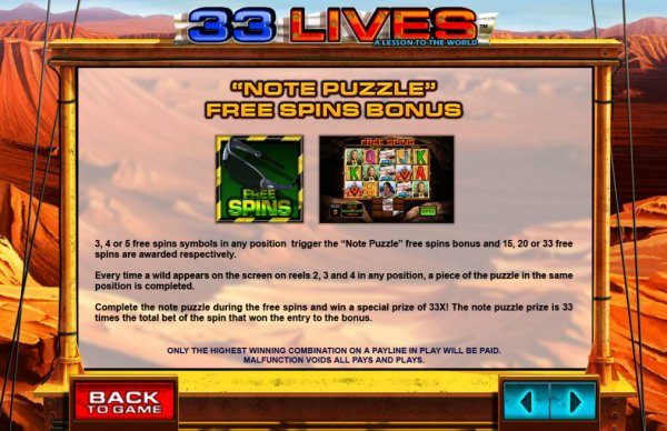 33 Lives Slot Bonus Game