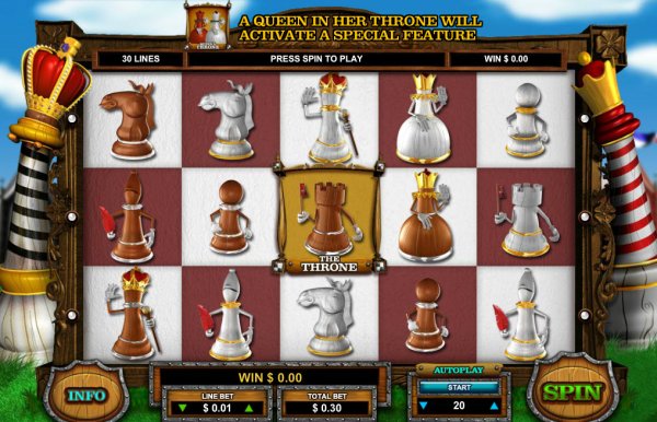 Queen of Thrones Slot Game Reels