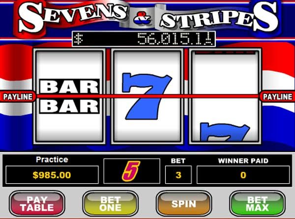 Screenshot of Sevens & Stripes Progressive Slots from RealTime Gaming