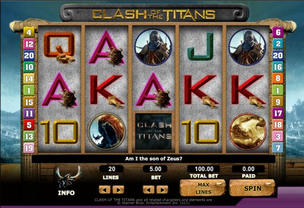 Clash of the Titans Slot Game Reels