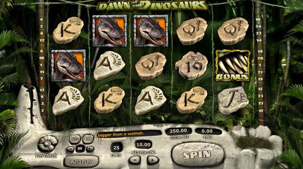 Dawn of the Dinosaurs Slot Game Reels