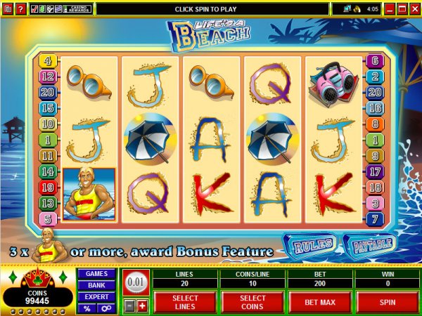 Action from Life's a Beach slot machine