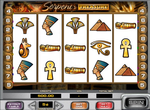 Serpent's Treasure Slot Game Reels