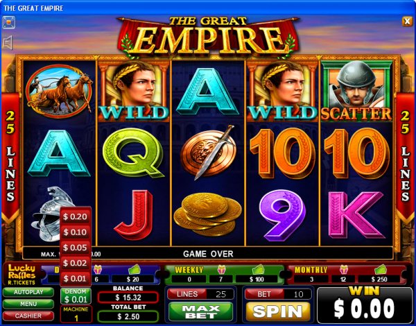 The Great Empire Slot Game Reels