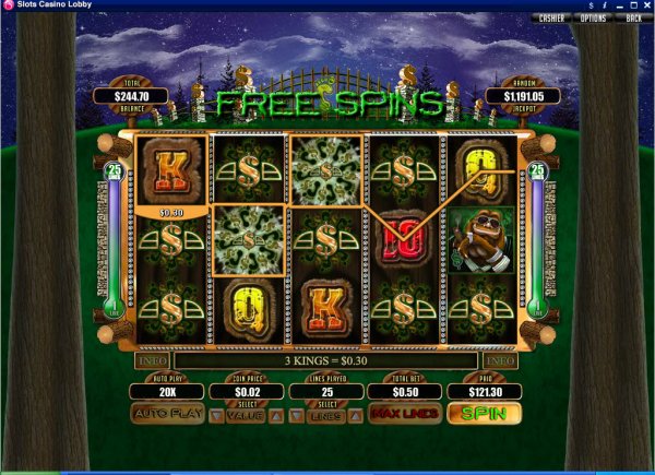 Big Money Bigfoot Slot Game Reels