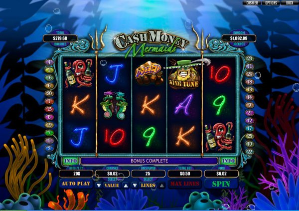 Cash Money Mermaids Slot Game Reels