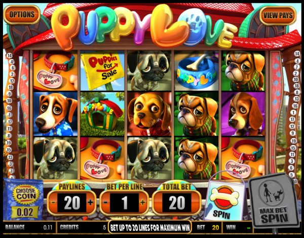 Puppy Love Slot Game Reels