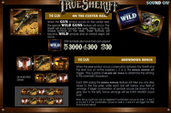 The True Sheriff Slot Game Features