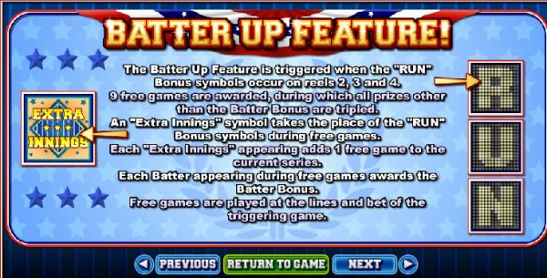 Batter Up! Slots Batter Up Feature