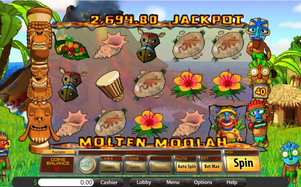 Molten Moolah Progressive Slot Game Reels