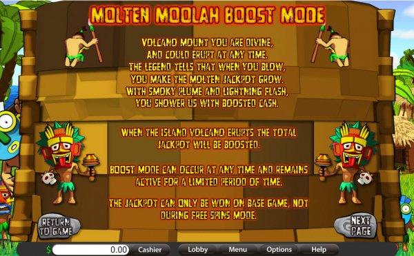 Molten Moolah Progressive Slot Boost Mode