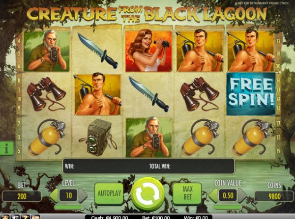 Creature From The Black Lagoon Slot Game Reels
