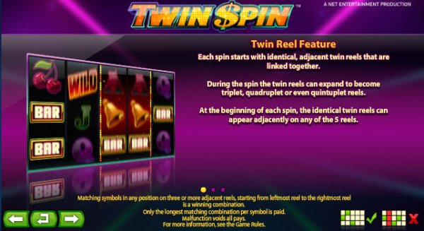 Twin Spin Slot Twin Reel Feature
