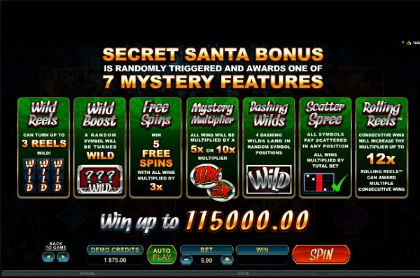 Secret Santa Slot Bonus Features