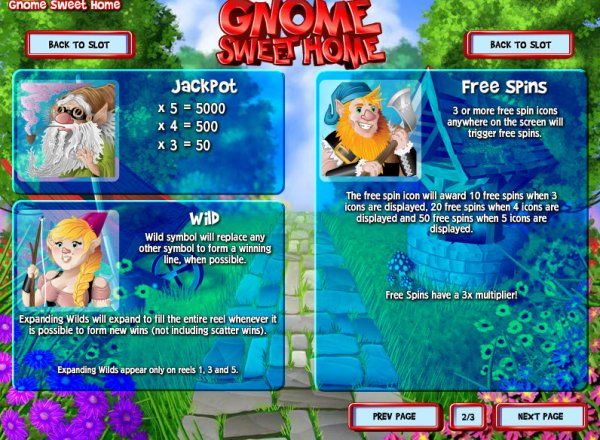 Gnome Sweet Home Slot Features