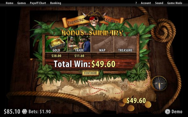 Treasure Island Slot Bonus Play