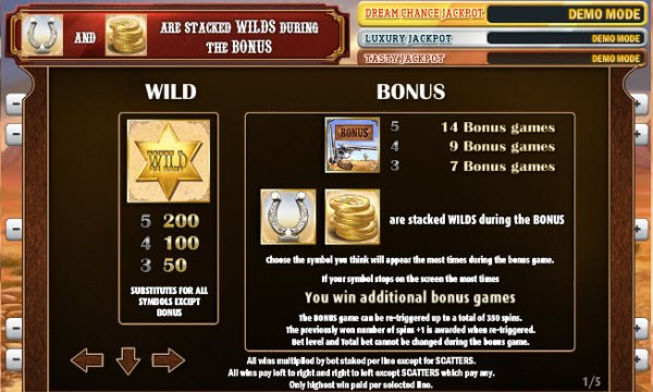 Cowboys Treasure  Slot Bonus Features
